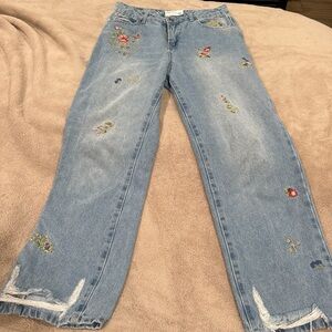 Embroidered Blue Jeans